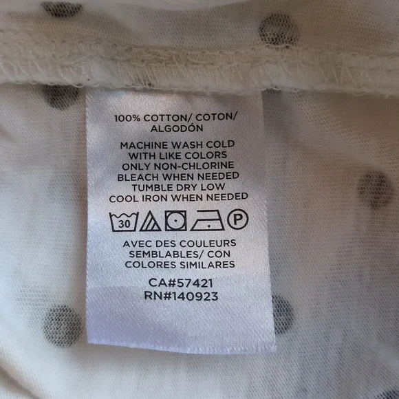 LOFT Black & White Polka Dot Long Sleeve Tee Size L - Picture 5 of 5